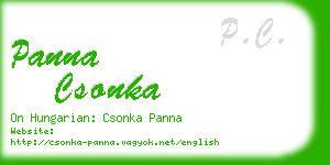 panna csonka business card